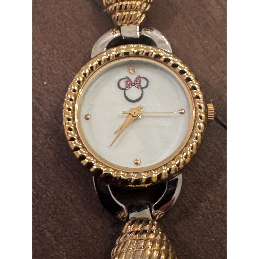 Disney Parks Minnie Mouse Two-Tone Bracelet Watch Original Authentic Disney Pink